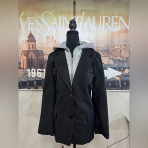 Black Blazer with Gray Hoodie